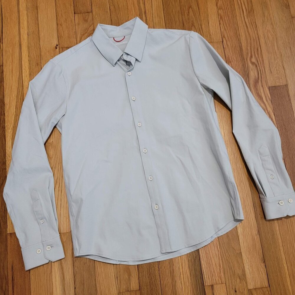 Western Rise X Cotton Button Down Fog Light Gray Small S Men's Longsleeve Shirt